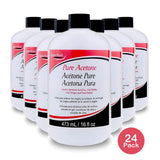 Super Nail Pure Acetone AS SHOWN 16 Fl Oz (Pack of 24)