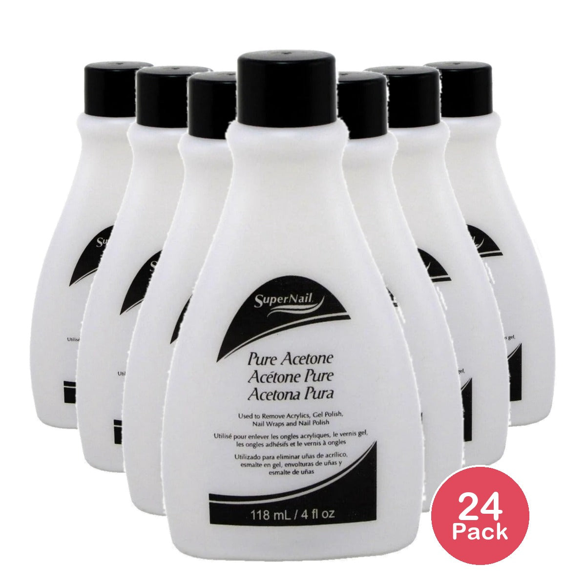 Super Nail Pure Acetone Polish Remover 4 Oz (Pack of 24)