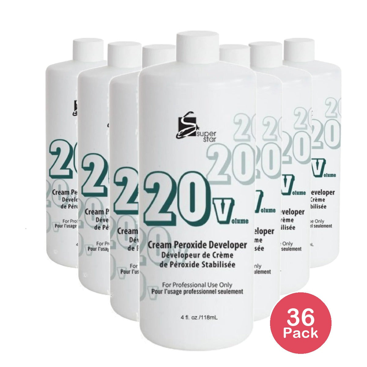 Superstar 20 Volume Cream Peroxide Developer 4 Oz (Pack of 36)