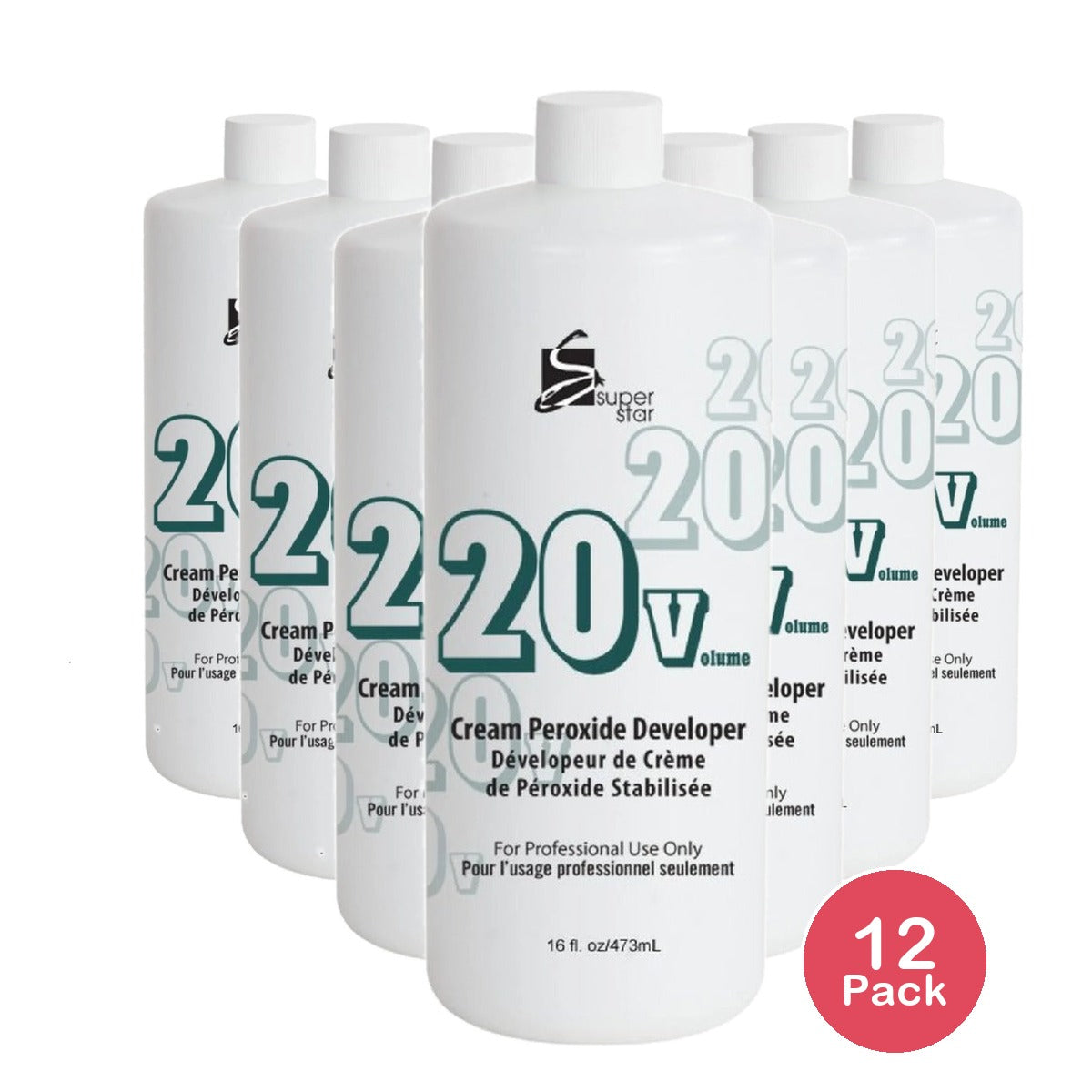 Superstar Cream Peroxide Developer 20 Volume 16 Oz (Pack of 12)