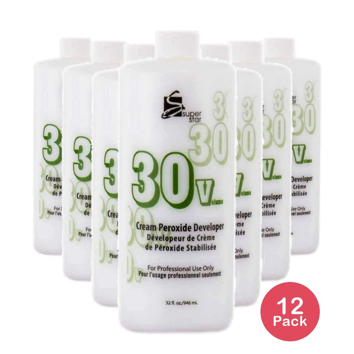 Superstar Stabilized Cream Peroxide Developer 30V HC 32 oz (Pack of 12)
