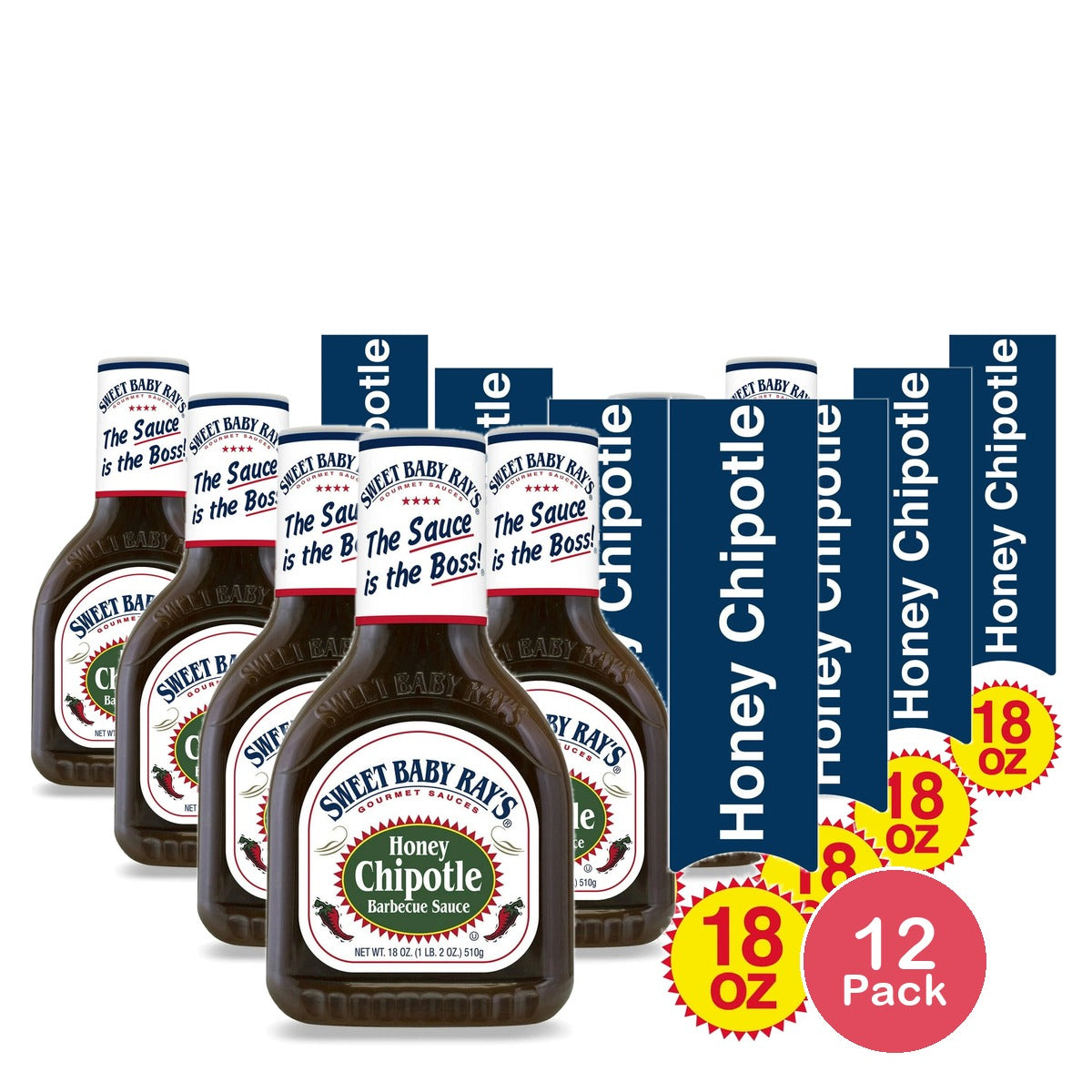 Sweet Baby Ray's Honey Chipotle BBQ Sauce 18 OZ (Pack of 12)