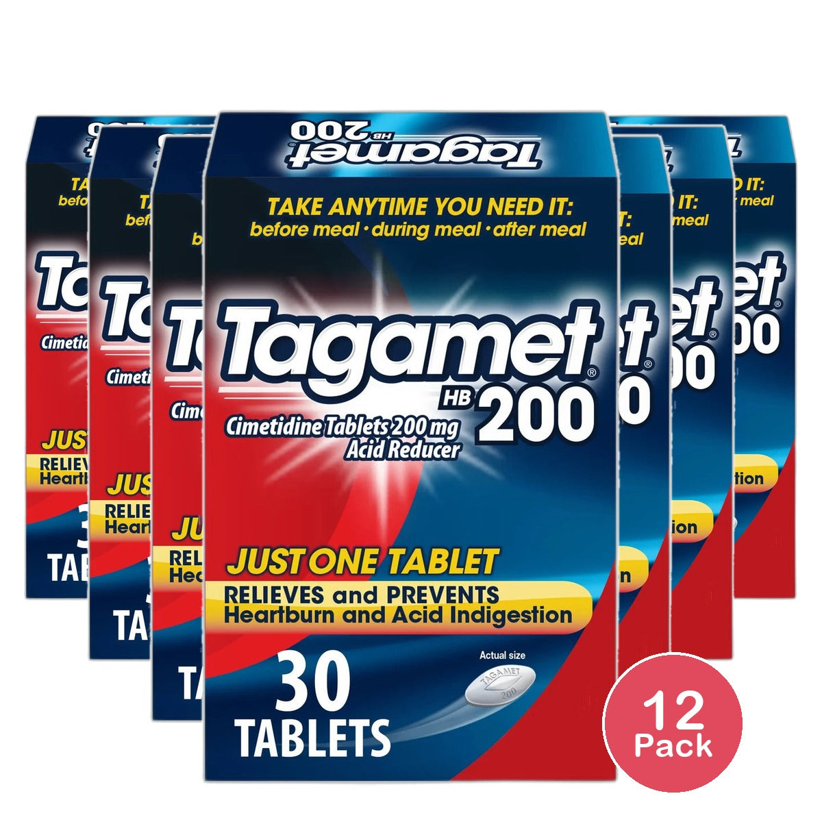 Tagamet Hb 200 Mg Cimetidine Acid Reducer And Heartburn Relief 8oz (Pack of 12)