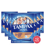 Tampax Pearl Tampons With Plastic Applicator Super Plus Absorbency Unscented 18Ea 4.66Oz (Pack of 12)