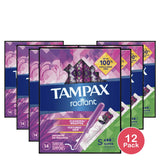 Tampax Radiant Tampons Regular Super 14 ct 3.86oz (Pack of 12)