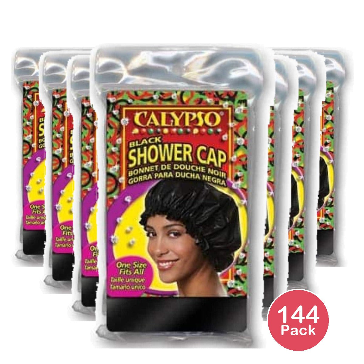 Taylor Made Beauty Supply Calypso Shower Cap Extra Large Black (Pack of 144)