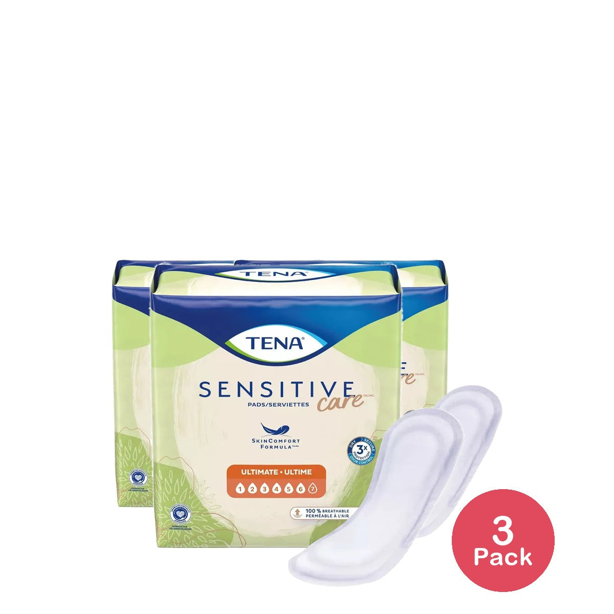 Tena Intimates Ultimate Absorbency Incontinence Pad for Women 11.70Oz (Pack of 3)