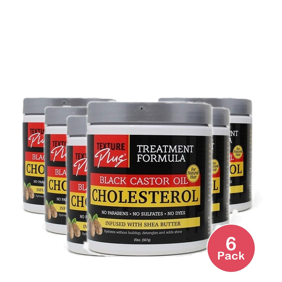Texture Plus Black Castor Oil Cholesterol Conditioner 20 Oz (Pack of 6)