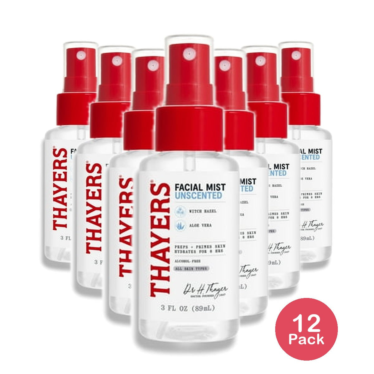Thayers Witch Hazel Unscented Face Mist 3 Oz (Pack of 12)