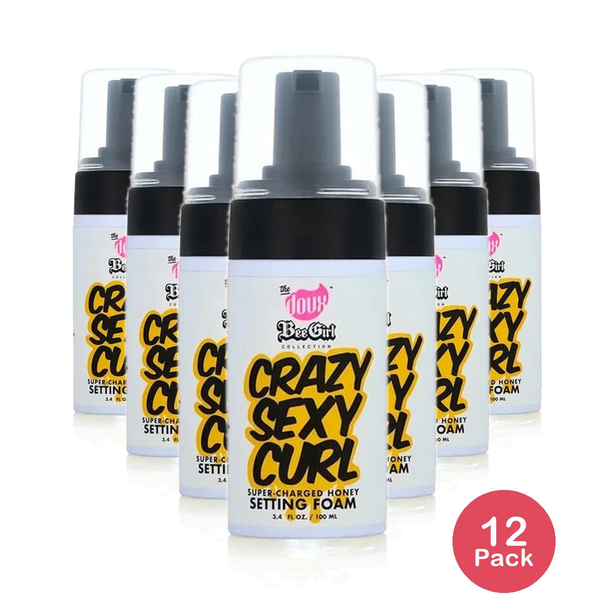 The Doux Bee Girl CrazySexy Curl Honey Setting Foam Travel/Trial Size M (Pack of 12) 3.4 Oz
