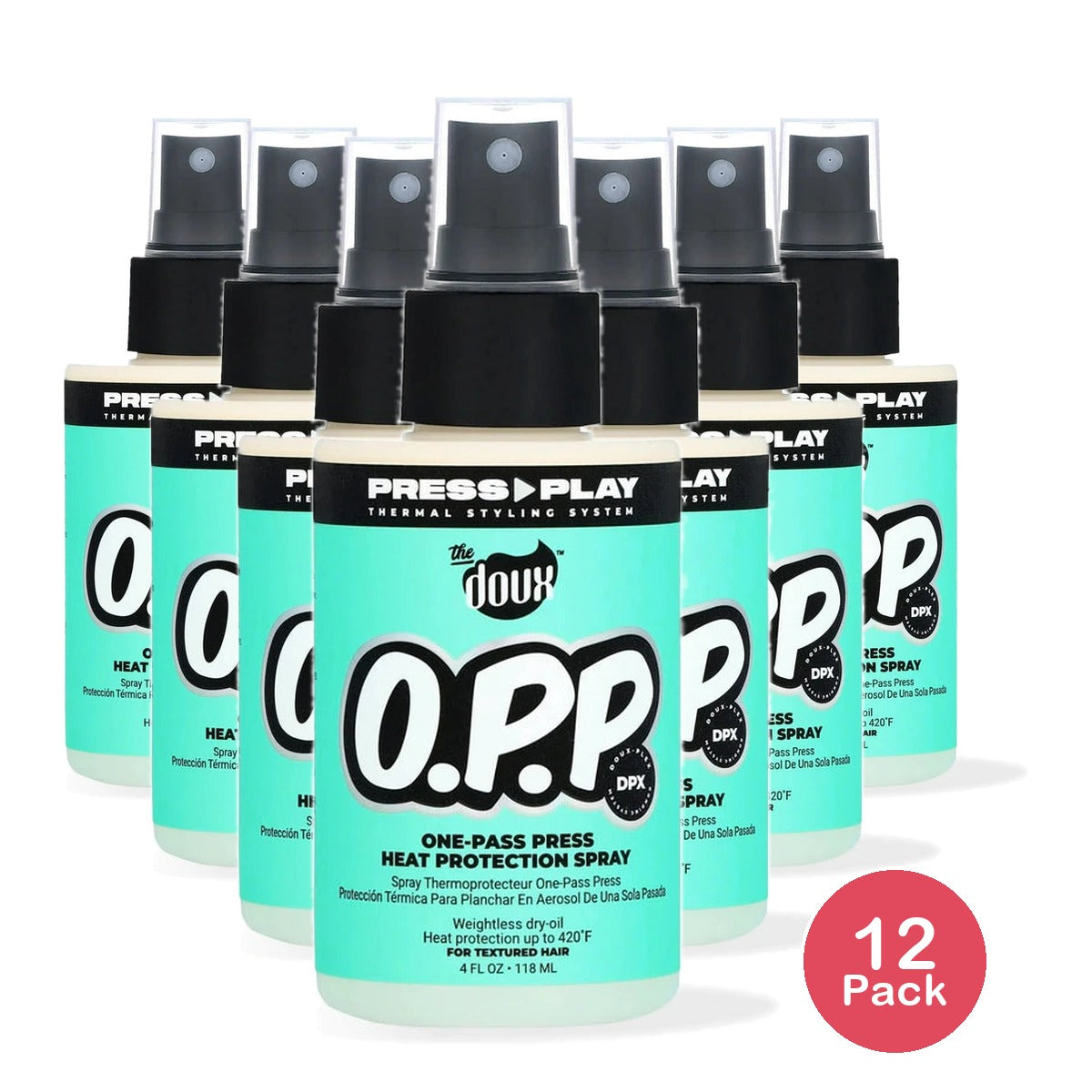 The Doux One Press Pass Heat Protectant Dry Oil Spray Moisturizing Unise (Pack of 12) 4 Fl. Oz