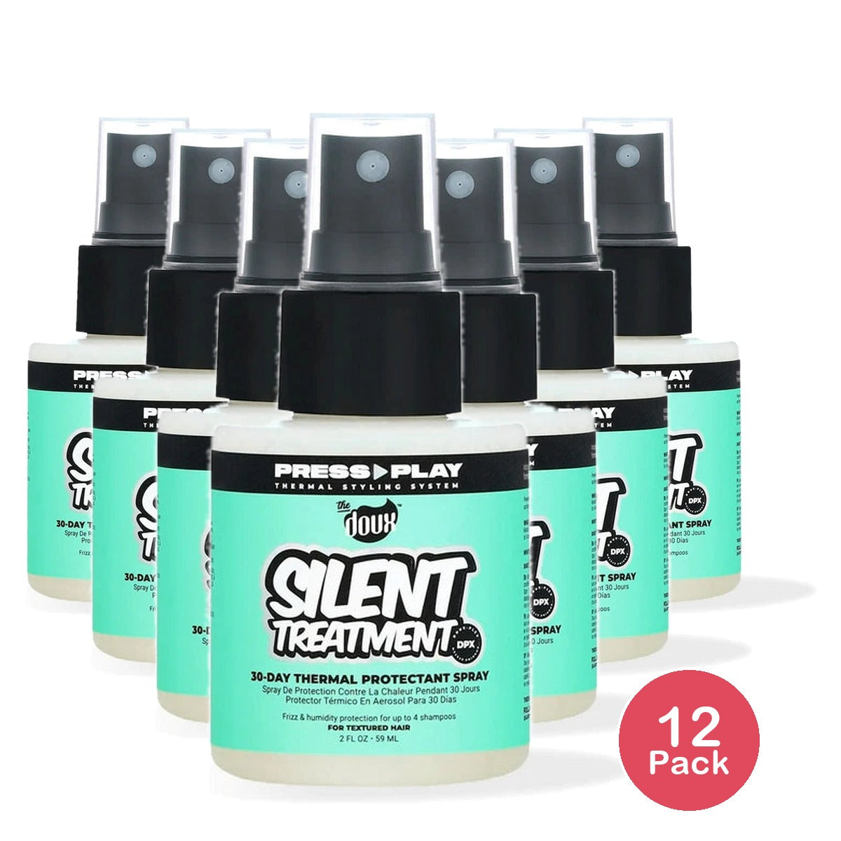 The Doux Silent Treatment 30 Day Thermal Heat Protectant Anti Humidity Treatment 2 Fl. Oz (Pack of 12)