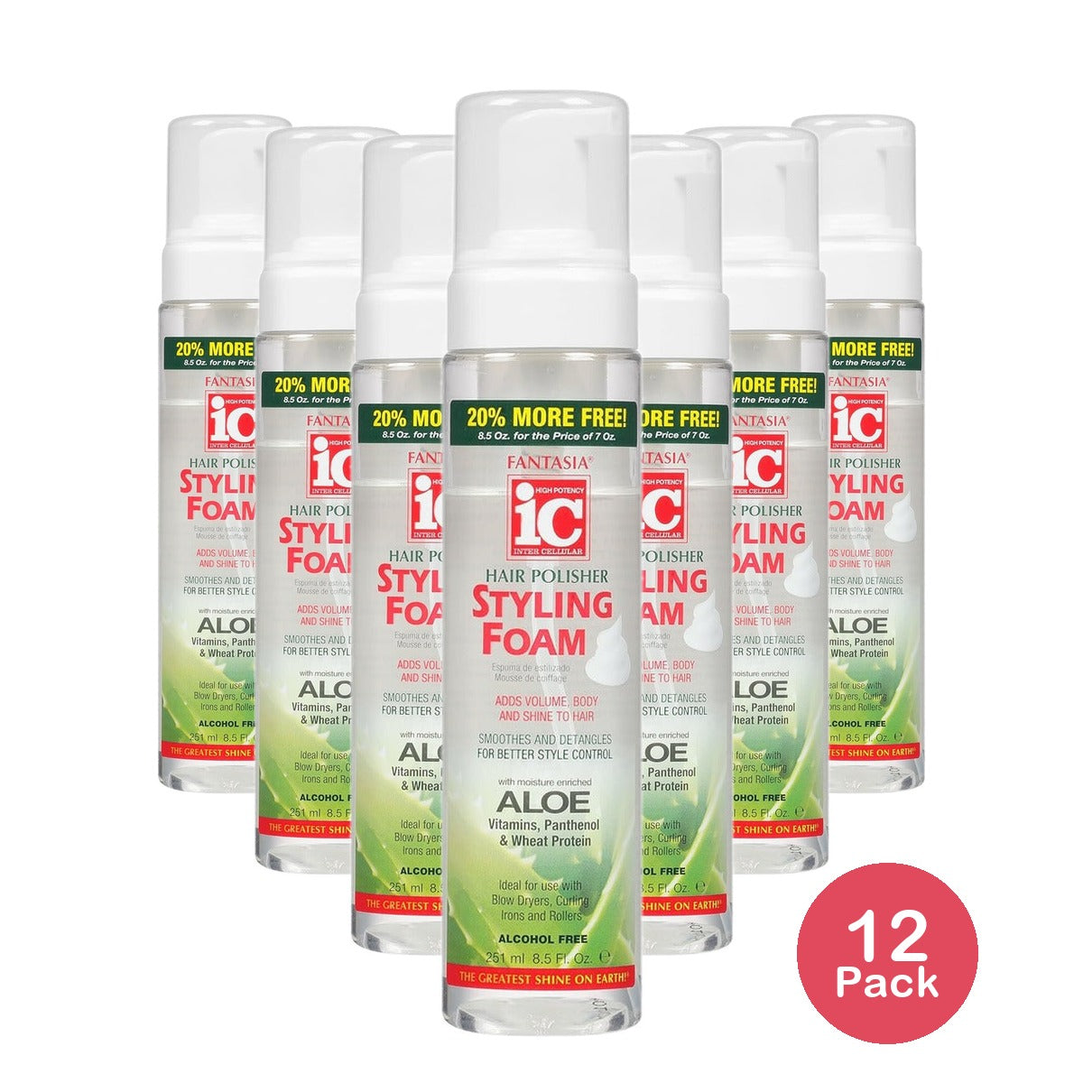 The Fantasia Collection Hair Polisher Styling Foam 8.5 Oz (Pack of 12)