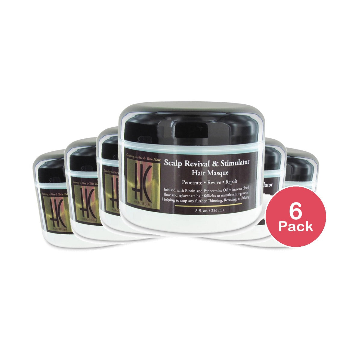 The Fantasia Collection Haircredible Scalp Revive Masque 8 Oz (Pack of 6)