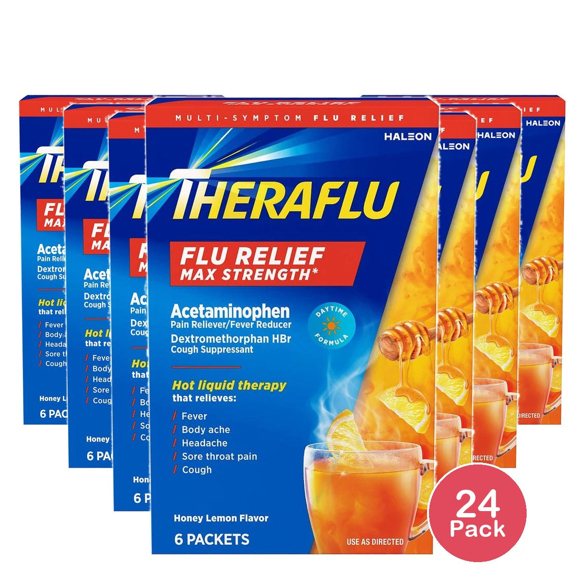 TheraFlu Max Strength Flu Relief Honey Lemon - 6.0 ea (Pack of 24)