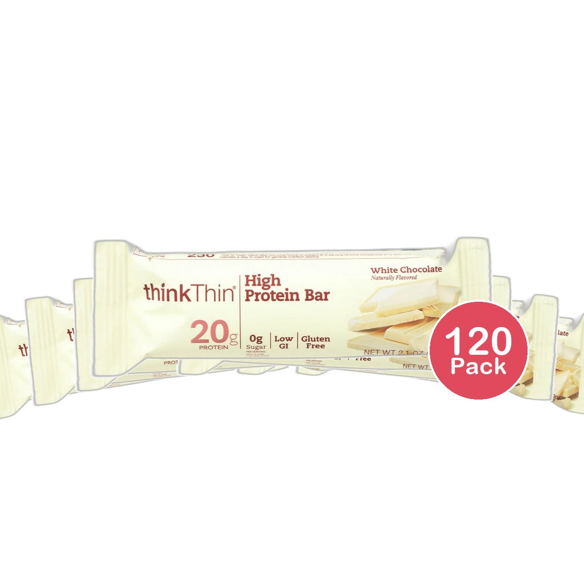 Think Thin High Protein Meal Alternative Nutrition Bar White Chocolate 2.1Oz (Pack of 120)