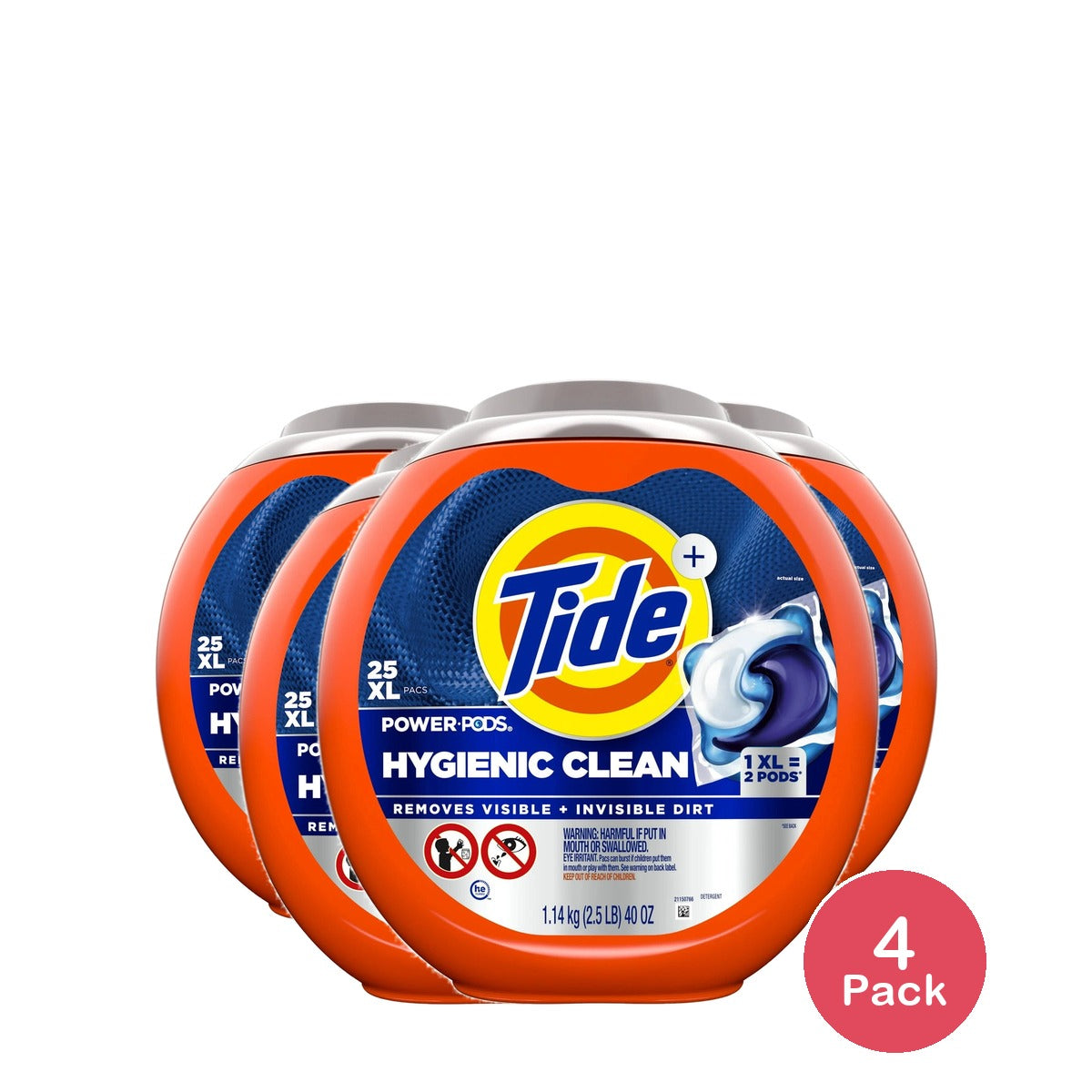 Tide Hygienic Clean Power PODS® Laundry Detergent Pacs Heavy 10x Duty Original 40 OZ (Pack of 4)