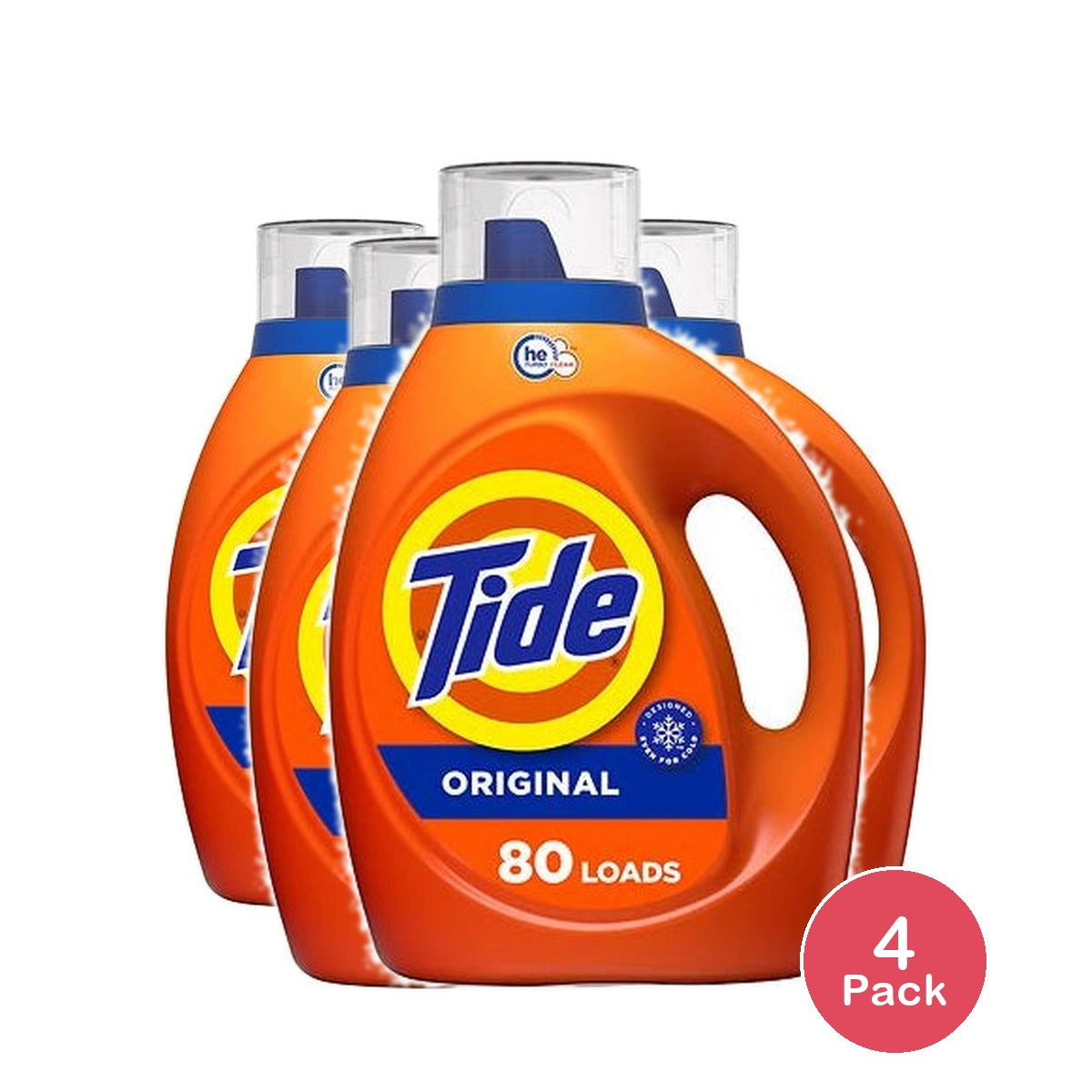 Tide Original HE Compatible Liquid Laundry Detergent Soap - 105 fl 0Z (Pack of 4)