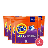 Tide PODS Liquid Laundry Detergent Pacs Spring Meadow16 Count (Pack of 6)