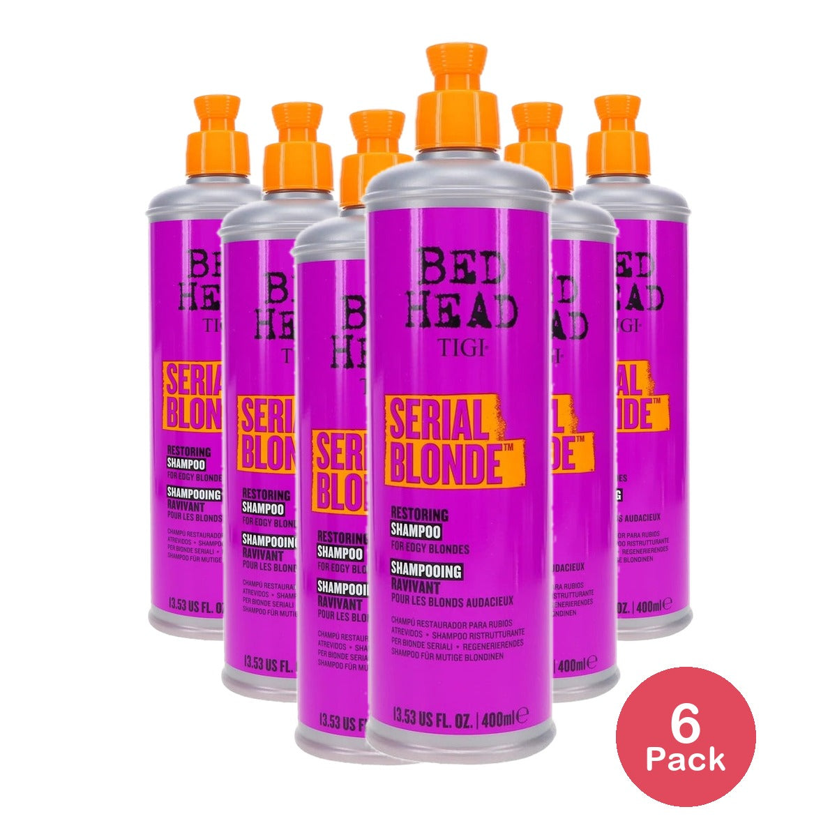 TIGI Bed Head Serial Blonde Restoring Shampoo 13.53 oz (Pack of 6)