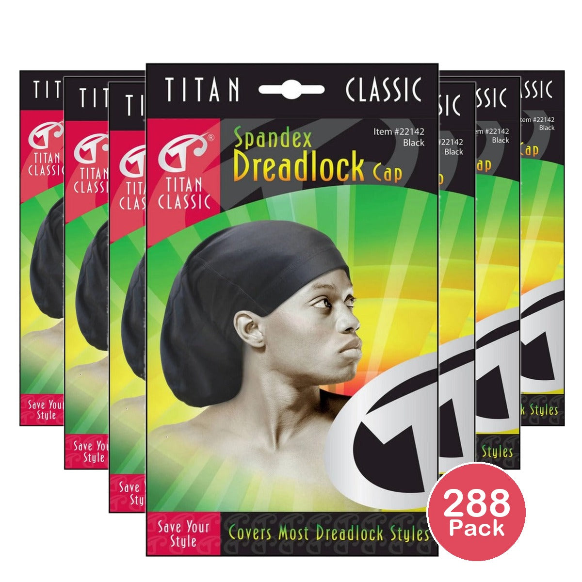 Titan Classic Spandex Dreadlock Cap Regular (Pack of 288)
