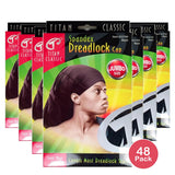 Titan Classic Unisex Adult Black Spandex Dreadlock Cap Hat - Super Jumbo Size 1 nan (Pack of 48)