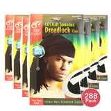 Titan Classic Unisex Adult Open Back Cotton Spandex Dreadlock Cap Hat - Black nan (Pack of 288)