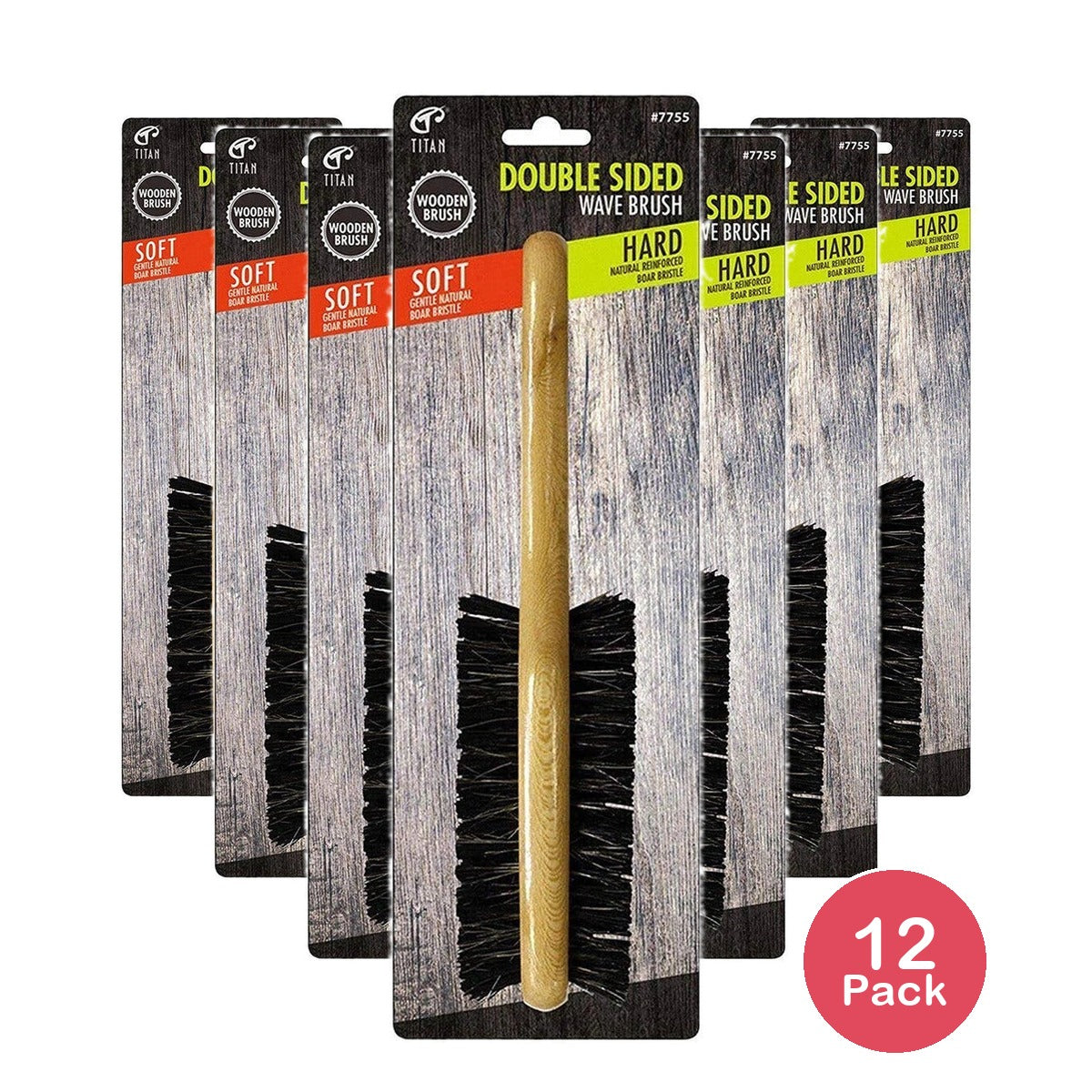 TITAN Double Sided Military Hair Brush nan (Pack of 12)
