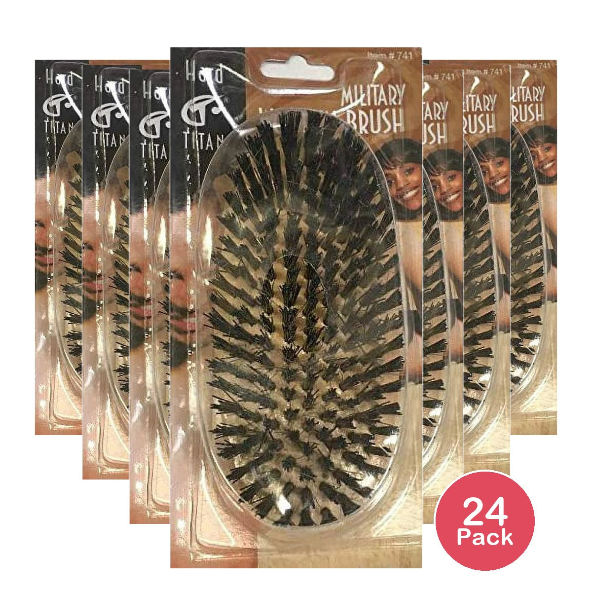 Titan Milit Brush Hrd Brstl Nat  1 Pound nan (Pack of 24)