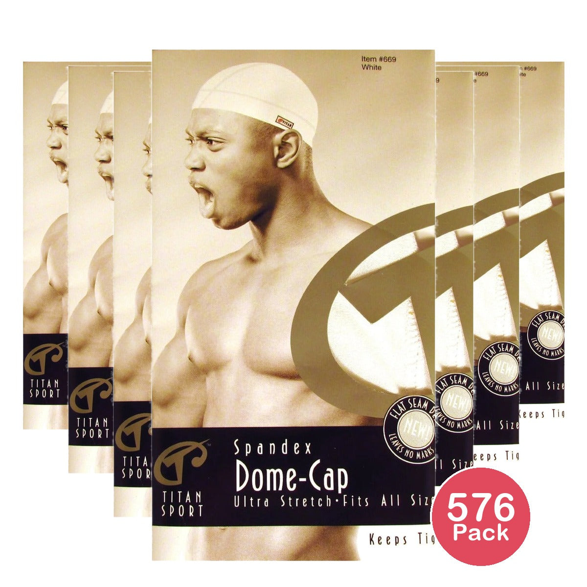 Titan Sport Spandex Dome Cap White (Pack of 576)