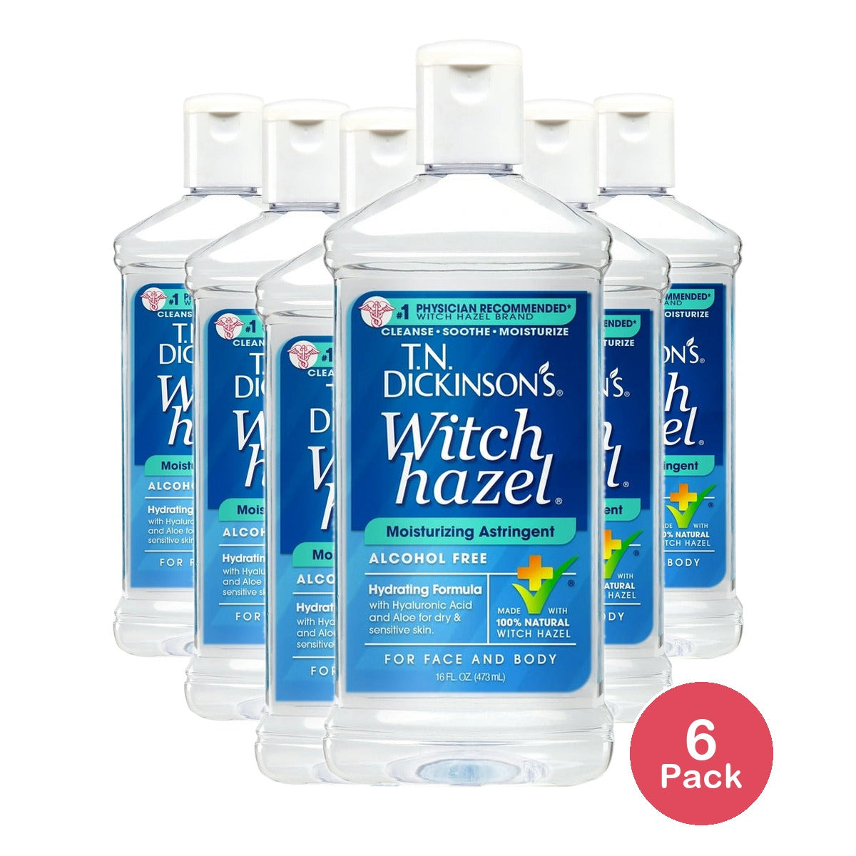 T.N. Dickinson's Witch Hazel Moisturizing Astringent 16 fl oz (Pack of 6)
