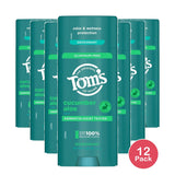 Tom's of Maine Cucumber Aloe Deodorant 3.25 Oz (Pack of 12)