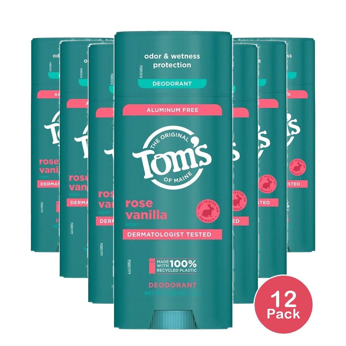 Tom's Of Maine Deodorant Rose Vanilla 3.25 Oz (Pack of 12)