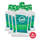 Toms Of Maine Long Lasting Wicked Fresh Mouthwash Cool Mountain Mint 16Oz (Pack of 6)