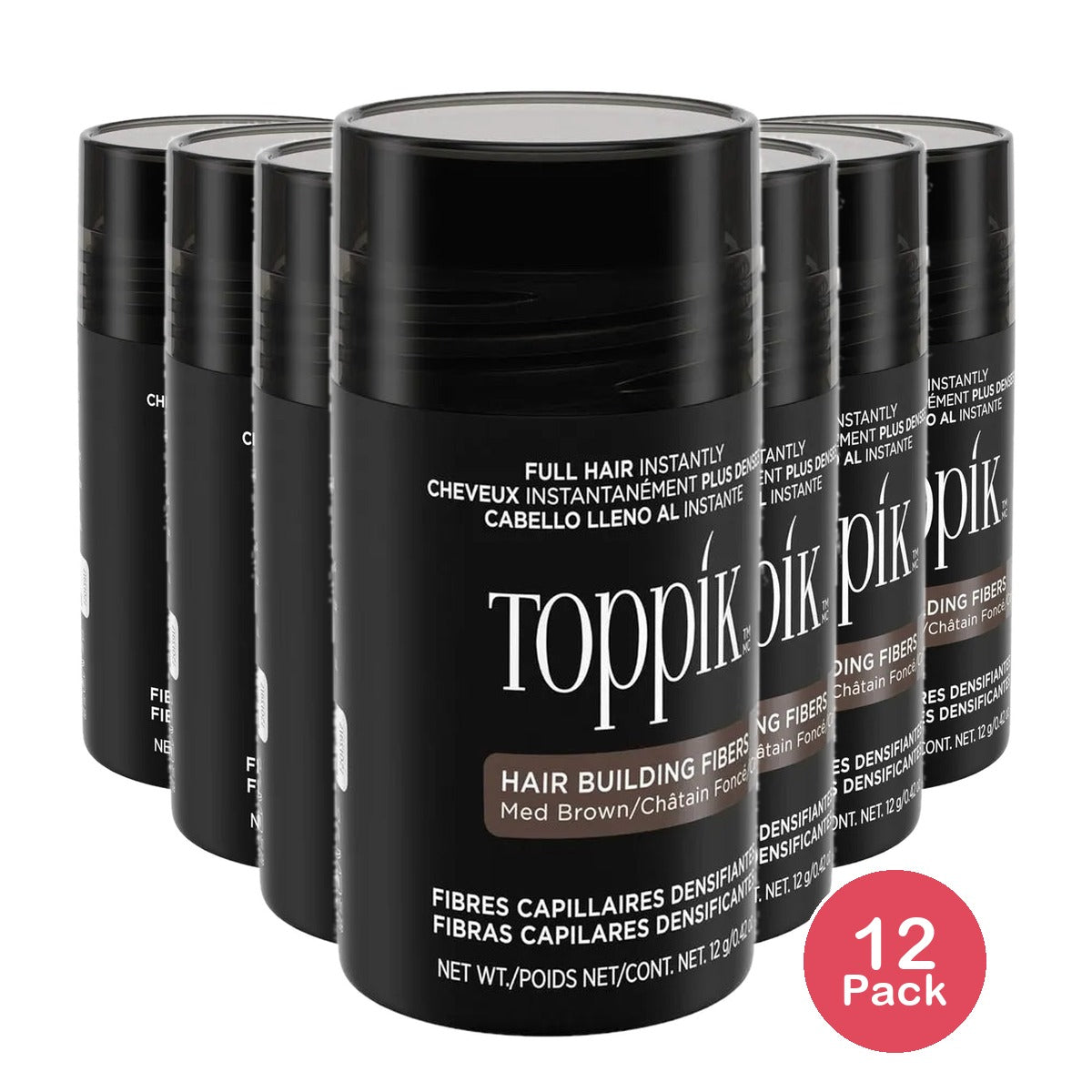 Toppik Hair Building Fibers Light Brown 0.42Oz (Pack Of 12)