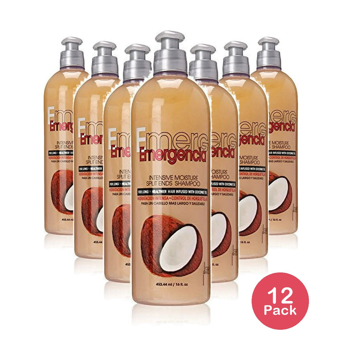 Toque Magico Emergencia Intensive Moisture Split Ends Shampoo, Coconut, Ounce 16. Oz (Pack of 12)