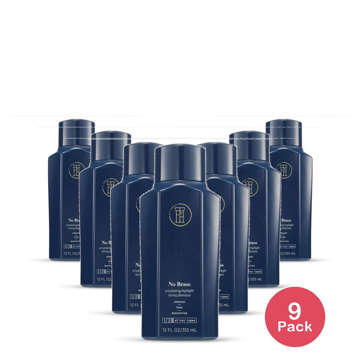 TPH BY TARAJI No Brass Vitamin E Hydrating Blue Toner Shampoo for Brunettes & Co 12 Oz (Pack of 9)