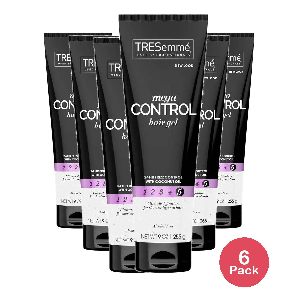 Tresemme Mega Control Hair Gel for 24-Hour Frizz Control 9Oz (Pack of 6)