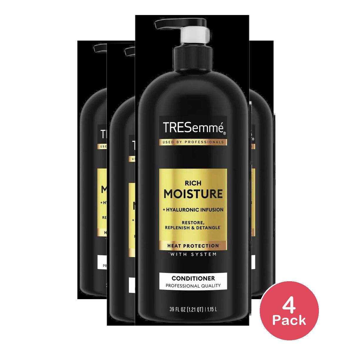 TRESemme Rich Moisture Conditioner for Dry Hair Rich Moisture Hydrating Conditioner Formulated With Vitamin E And Biotin 39 oz (Pack of 4)