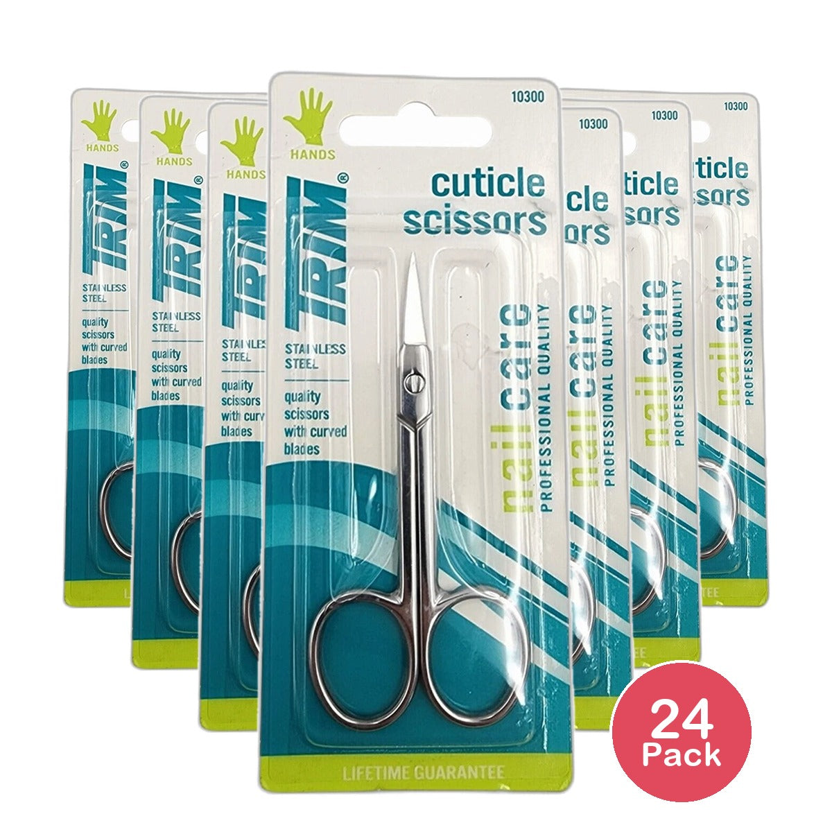 Trim Nail Care Stainless Steel Curved Finger Cuticle Scissors 10.24Oz (Pack of 24)