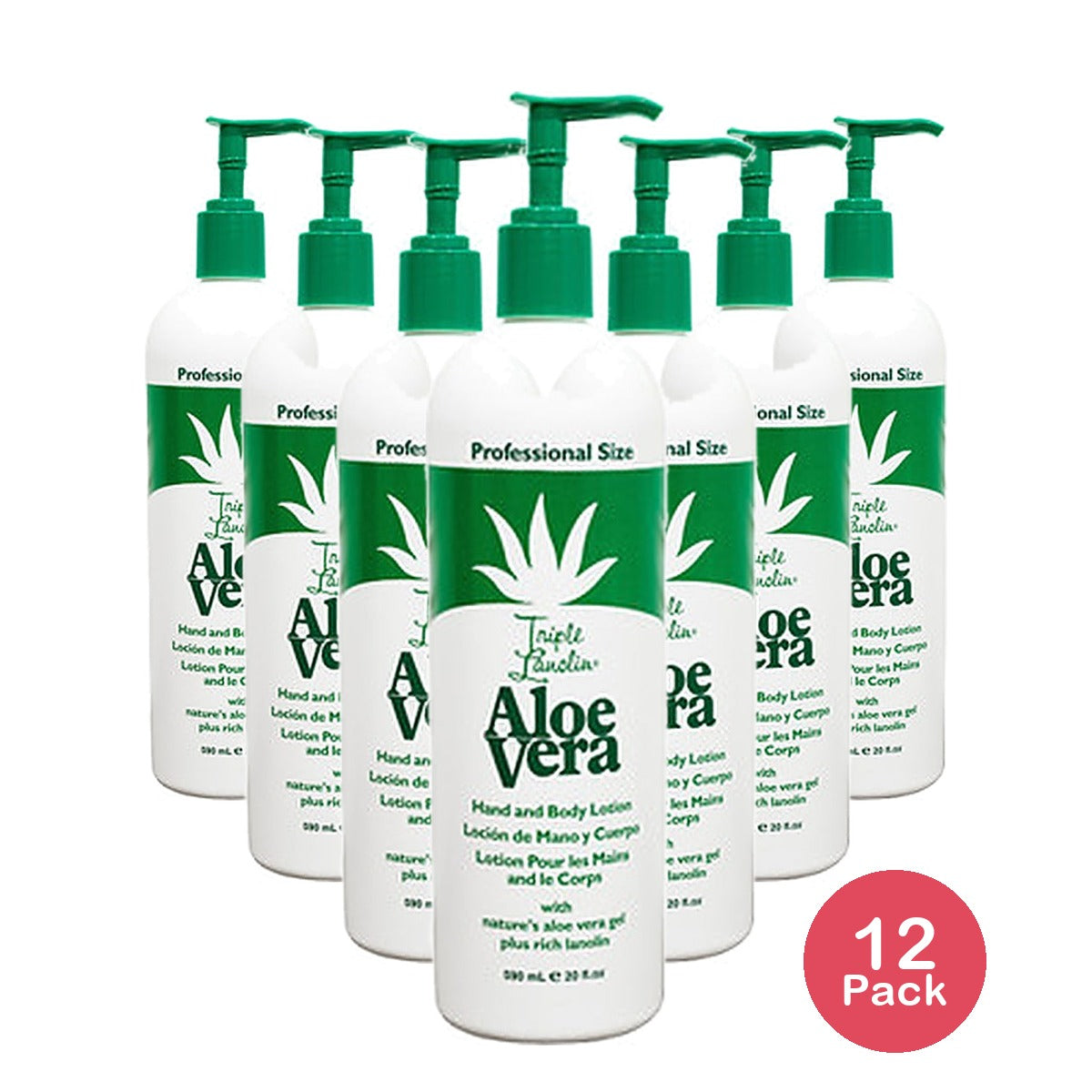 Triple Lanolin Aloe Vera Hand & Body Lotion 20 Oz (Pack of 12)