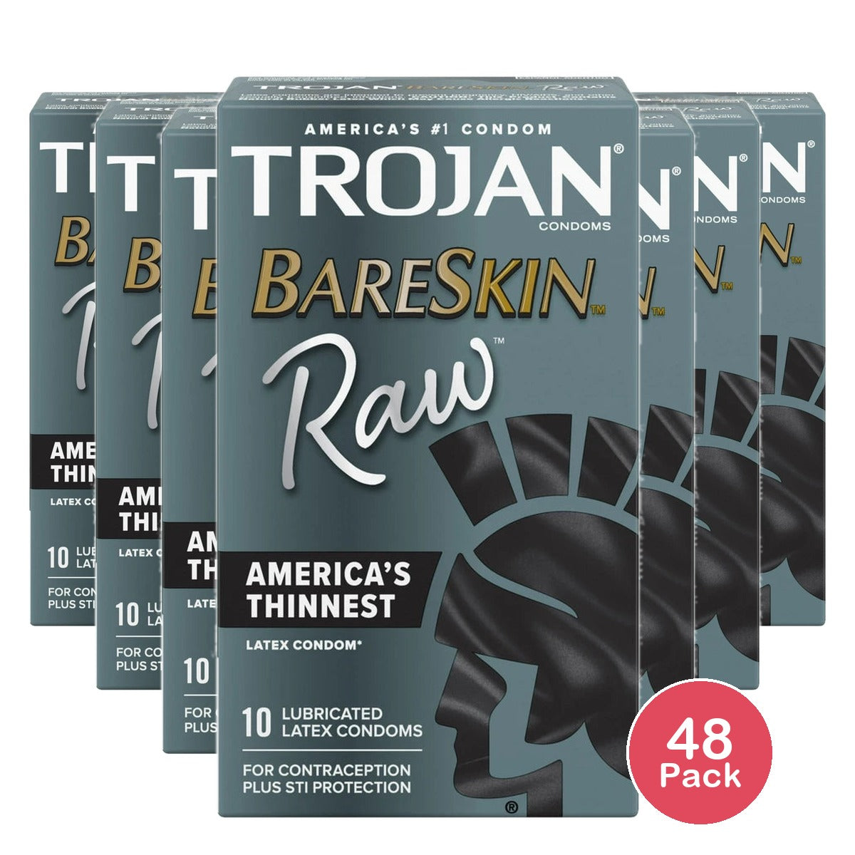 Trojan Bareskin Raw Condoms - 10ct (Pack of 48)