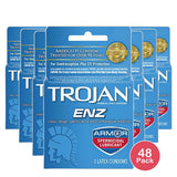 Trojan-Enz Condoms Spermicidal Lubricated Latex Condoms 0.64oz (Pack of 48)