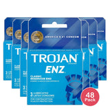 Trojan-Enz Lubricated Latex Condoms 0.64oz (Pack of 48)