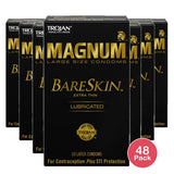 Trojan Magnum Bareskin Large Size Condoms - 10 Count (Pack of 48)