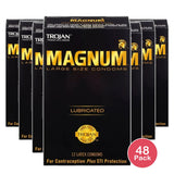 Trojan Magnum Lubricated Latex Condoms Large Size 2.11oz (Pack of 48)