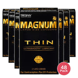 Trojan Magnum Thin Large Size Lubricated Premium Latex Condoms 2.1oz (Pack of 48)
