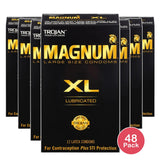 Trojan Magnum XL Lubricated Large Size Latex Condoms 2.1oz (Pack of 48)