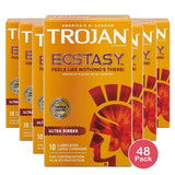 Trojan Stimulations Ultra Smooth Lubricant Latex Condoms 0.2Oz (Pack Of 48)
