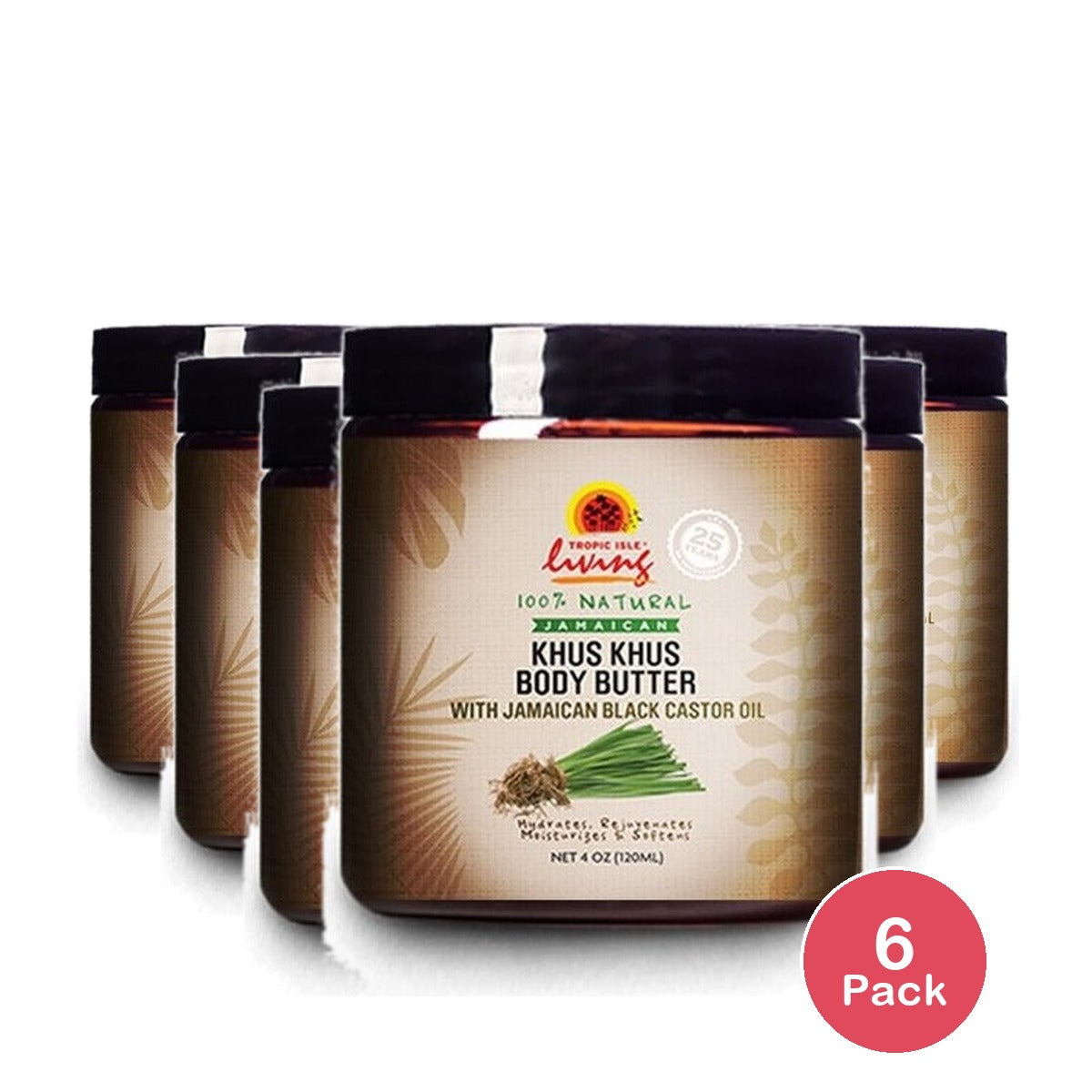 Tropic Isle Living Khus Khus Body Butter 4 Oz (Pack of 6)